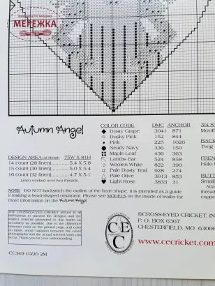 Фото Схема для вишивання The Cricket Collection Addie's Angel