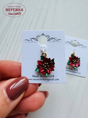 Фото Susan Clarke Originals Poinsettia Charm CH-8 - Пришивний елемент