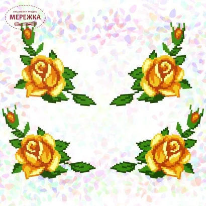 Флізелін Confetti К-209 Жовті троянди.