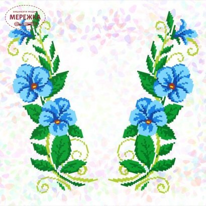 Водорозчинний флізелін Блакитні квіти