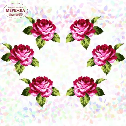 Водорозчинний флізелін К-303 Троянди