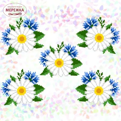 Водорозчинний флізелін К311, Волошки і Ромашки