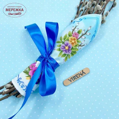 Фото VIRENA Хустка для оздоблення великоднього букета 19*26 см. ХВБ_027
