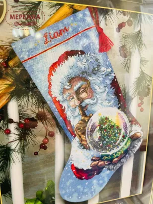 Обкладинка набору Dimensions Снігова куля Санти 70-08985