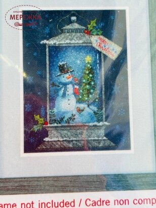 Фото Набір для вишивання хрестиком Dimensions Ліхтар зі сніговиком