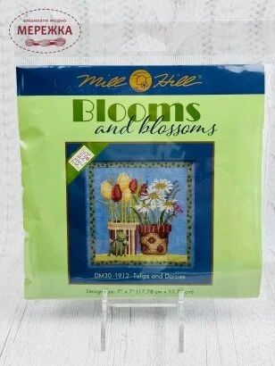 Фото Набір для вишивання в змішаній техніці Mill Hill Тюльпани та ромашки DM30-1912
