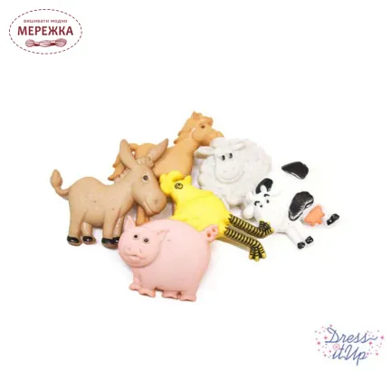 Фото Dress It Up набір пришивних декоративних гудзиків Funny Farm 4667