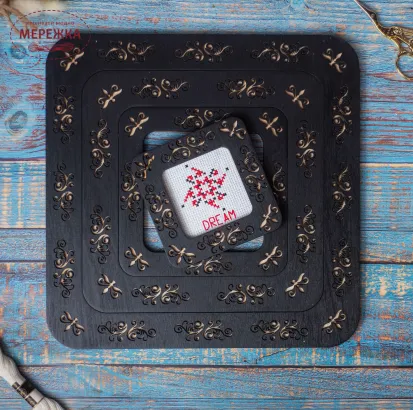 Фото П'яльця для вишивання WonderstitchUA магнітні, 10*10 см. (6*6 см.) Black