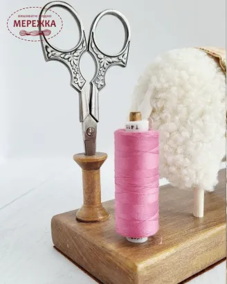 Фото DyvoPtah Рукодільний органайзер Овечка квіти смужки, основа вишня