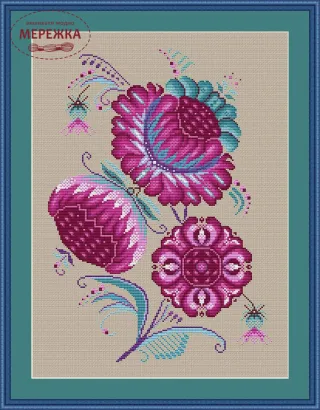 Фото Набір для вишивання хрестиком LittleStitch Три рожеві квітки 230021