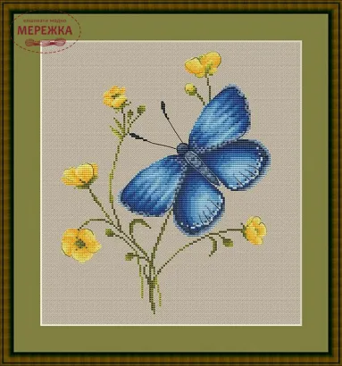 Фото Набір для вишивання хрестиком LittleStitch Метелик (рівномірка 32)  260084