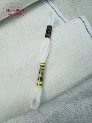 Фото Рівномірне полотно Graziano Emiane 28 ct, колір Bianko, 180 см. TA1410