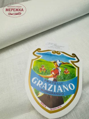 Фото Рівномірне полотно Graziano Emiane 28 ct, колір Bianko, 180 см. TA1410