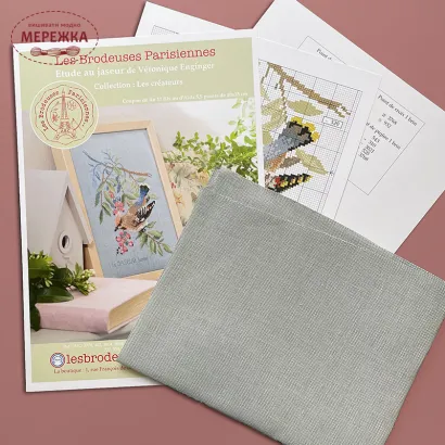 Фото Les Brodeuses Parisiennes Схема Etude au Jaseur+тканина EJL/CRE