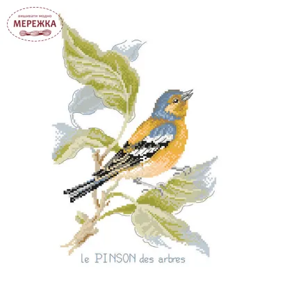 Фото Les Brodeuses Parisiennes Схема Etude au Pinson+тканина EPINL/CRE