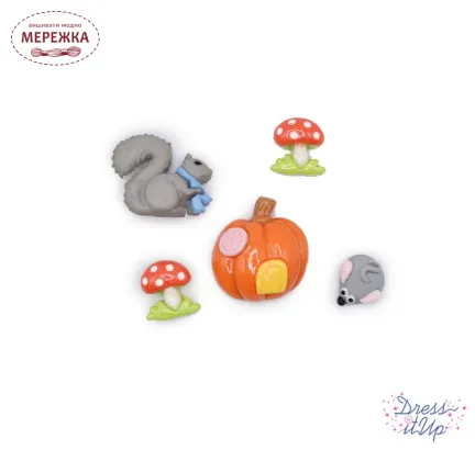 Фото Dress It Up набір пришивних декоративних гудзиків Autumn's Cuteness