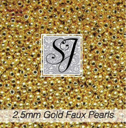 Фото SJ Designs Faux Pearls, 2.5 mm Round GOLD