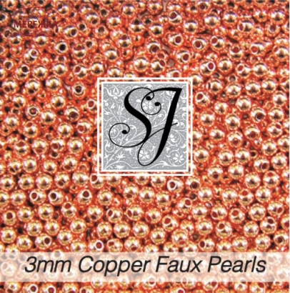 Фото SJ Designs Faux Pearls, 3 mm Round COPPER