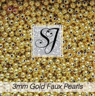 Фото SJ Designs Faux Pearls, 3 mm Round GOLD