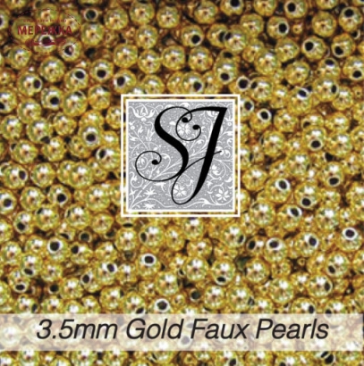 Фото SJ Designs Faux Pearls, 3.5 mm Round GOLD