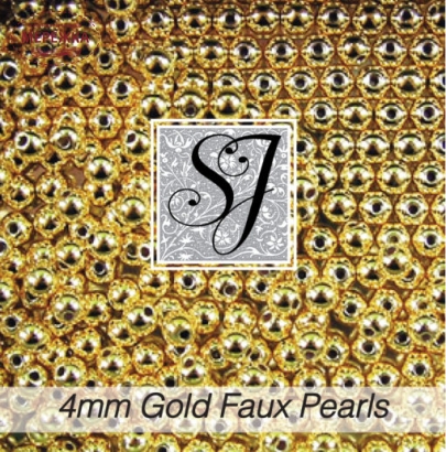 Фото SJ Designs Faux Pearls, 4 mm Round GOLD