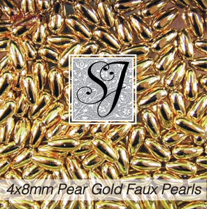 Фото SJ Designs Faux Pearls Pear 4*8 mm Gold