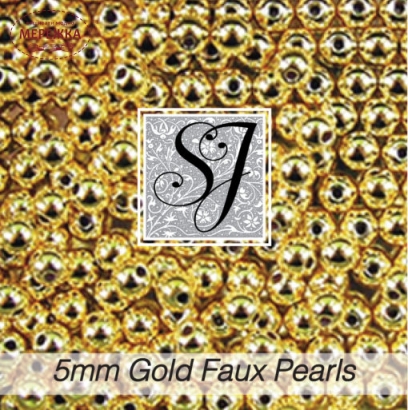 Фото SJ Designs Faux Pearls, 5 mm Round GOLD