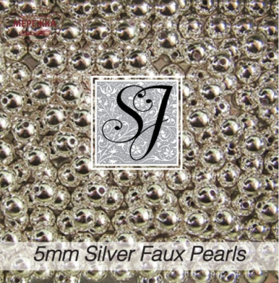 Фото SJ Designs Faux Pearls, 5 mm Round SILVER