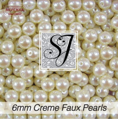 Фото SJ Designs Faux Pearls, 6 mm Round CREME