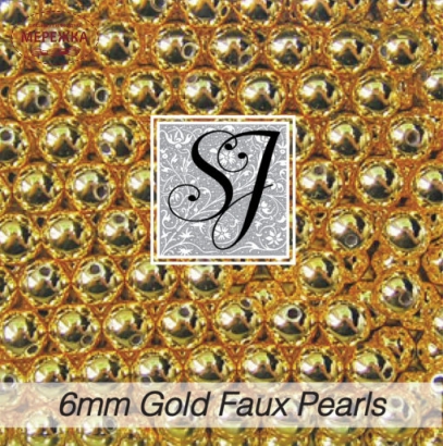 Фото SJ Designs Faux Pearls, 6 mm Round GOLD