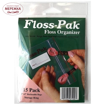 Фото Floss Pack Пакети для зберігання муліне 15 шт.+металеве кільце