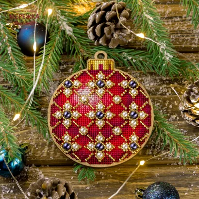 Фото набір для вишивання новорічної іграшки