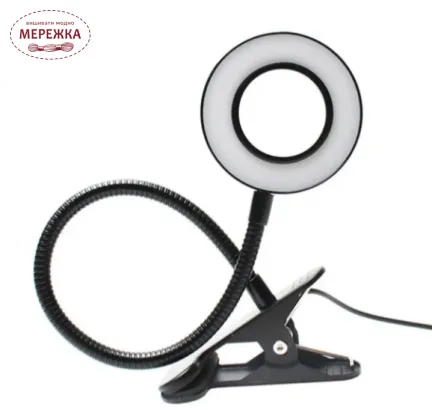 Фото LED Лампа на прищіпці, чорна FS-018