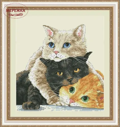 Фото Набір для вишивання хрестиком Olanta Пухнасті друзі VN-124