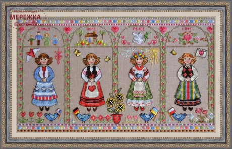 Фото Набір для вишивання хрестиком Olanta Єдність. Мир. Щастя. VN-209