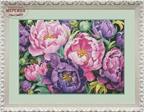Фото Набір для вишивання хрестиком Olanta Оксамитові півонії VN-222