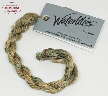 Фото Caron Waterlilies 100% шовк ручного фарбування Green Tea CWL180