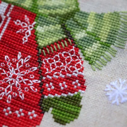 Фото Набір для вишивання хрестиком TelaArtis Різдвяний чобіток зі сніговиком Х-037