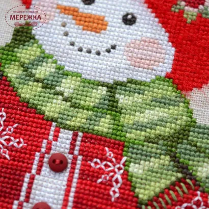 Фото Набір для вишивання хрестиком TelaArtis Різдвяний чобіток зі сніговиком Х-037