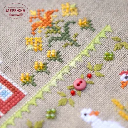 Фото Набір для вишивання хрестиком TelaArtis Весела ферма-2 Гусь едішн Х-506