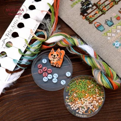 Фото Набір для вишивання хрестиком TelaArtis Весела ферма-3 Вуса і лапи Х-507