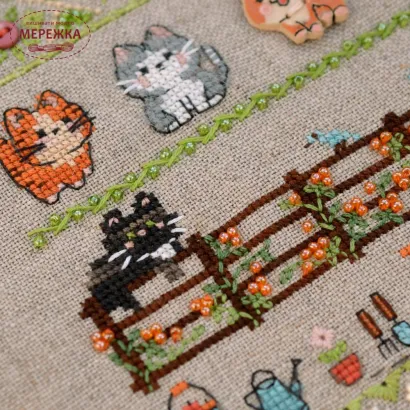 Фото Набір для вишивання хрестиком TelaArtis Весела ферма-3 Вуса і лапи Х-507