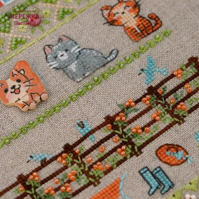 Фото Набір для вишивання хрестиком TelaArtis Весела ферма-3 Вуса і лапи Х-507