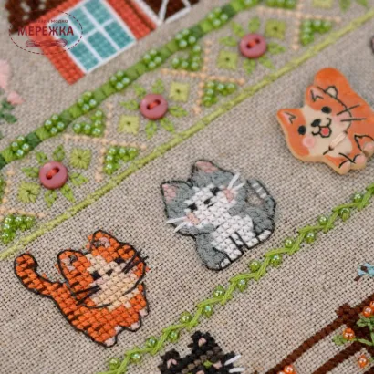 Фото Набір для вишивання хрестиком TelaArtis Весела ферма-3 Вуса і лапи Х-507