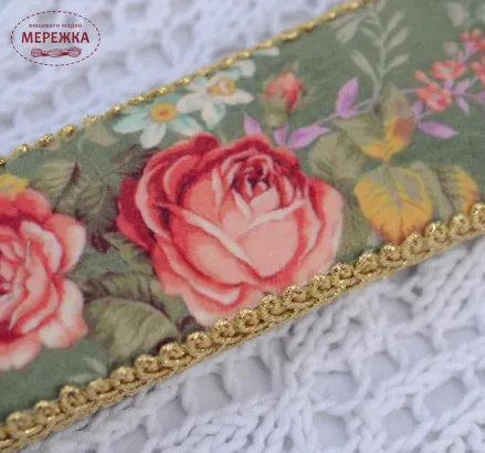 Фото Набір для вишивання хрестиком TelaArtis Плечики "Троянди на зеленому" Х-701