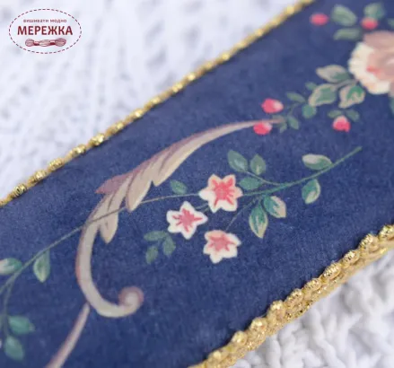 Фото Набір для вишивання хрестиком TelaArtis Плечики "Півонії на синьому" Х-702