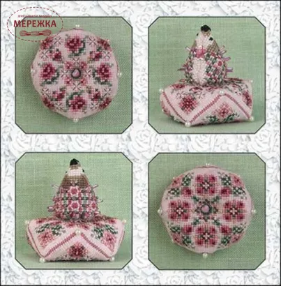 Фото JustNan Схема Hetty's Rose Garden Biscornu & Hedgehog Limited Edition Printing JN342