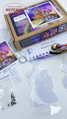 Фото Набір для вишивання хрестиком Сузір'я Єдинорога Відьмочки 2в1 (акрил+підставка) 1067 а