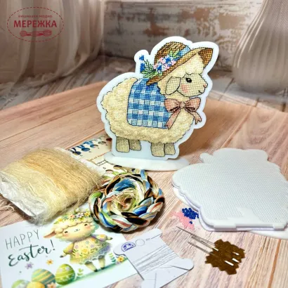 Фото Фото Набір для вишивання хрестиком Kingdom of Handmade на акрилі. Пані вівця PR-03