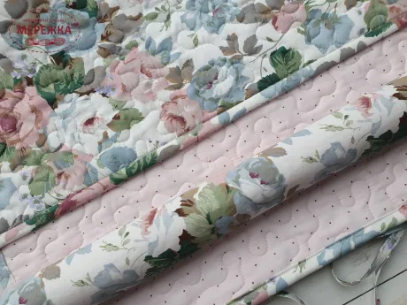 Фото JustCraft Рол для зберігання вишитих робіт з валиком, 50*70 см.(троянди на білому)